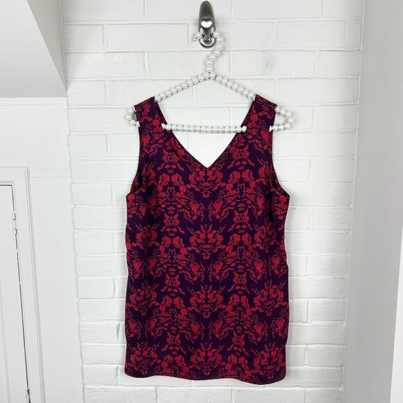 CABI Modern Cameo Magenta Face Figure Patterned Tank Top Size M - Picture 1 of 11